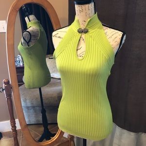 Lime green ribbed top